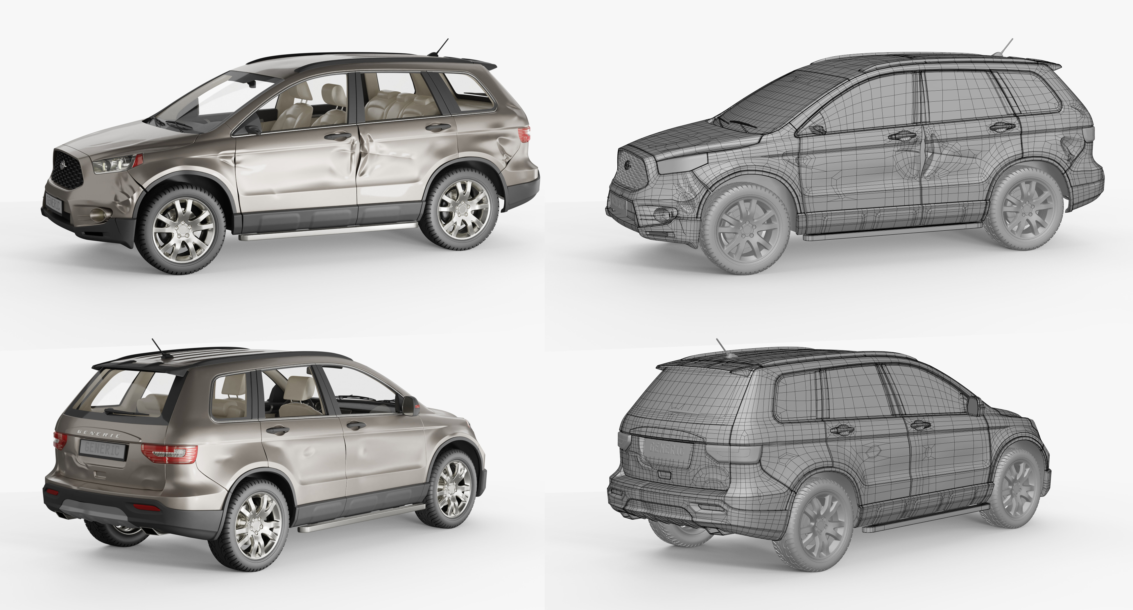 Generic SUV ZYX0 snow covered and wrecked preview image 8